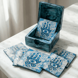 Hamsa Coaster Set with Box - Figi Home