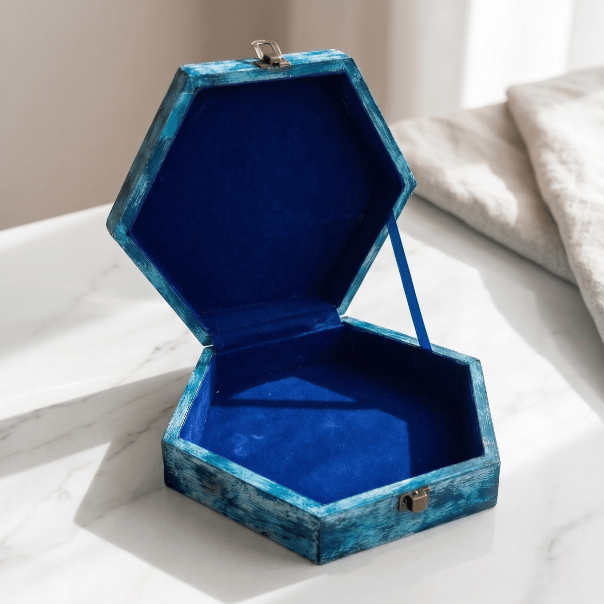 Hamsa Hexagon Jewellery Box - Figi Home