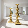 Gold Metal Candle Holder Set