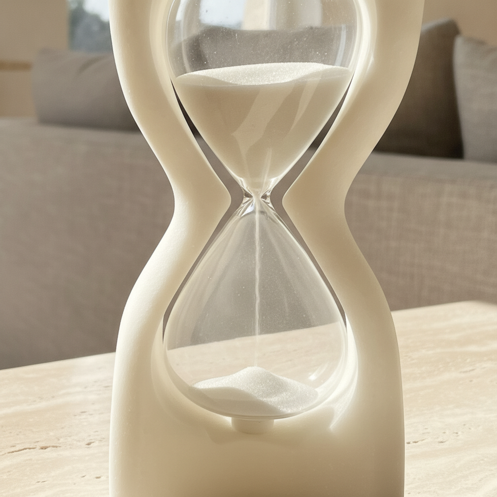 White Sculptural Hourglass