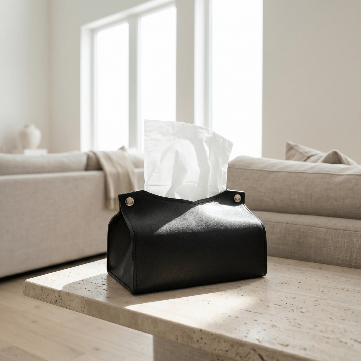 Leather Tissue Box Cover - Figi Home