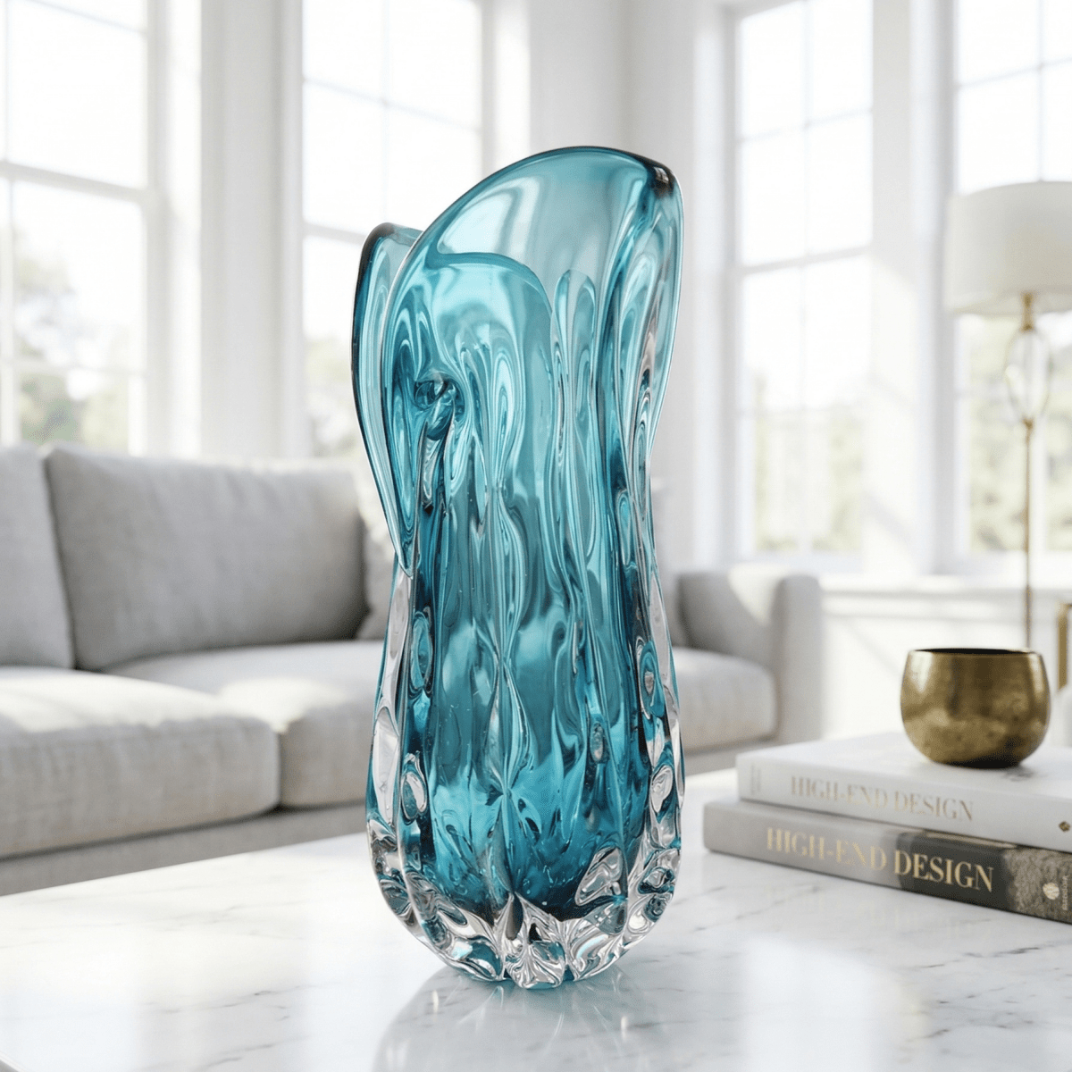 Liquid Teal Luxury Vase - Figi Home
