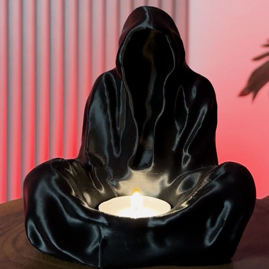 Meditative Hooded Candle Holder Sculpture (3D Printed) - Figi Home