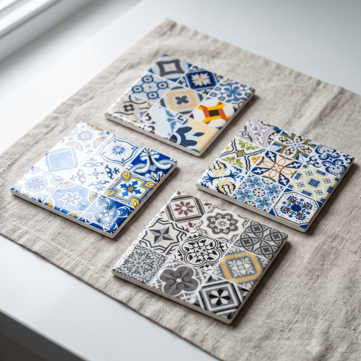 Mosaic Square Coasters Set - Figi Home