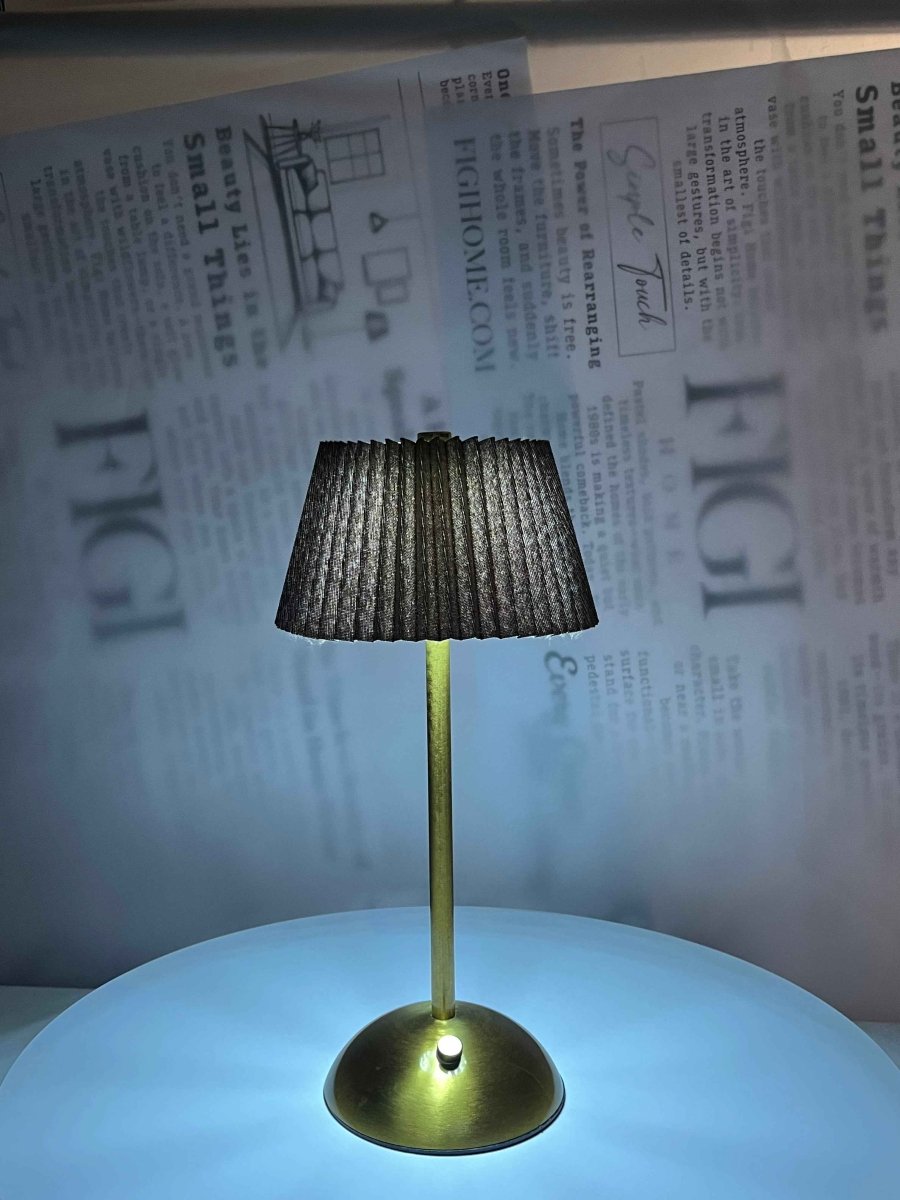 NOIR Pleated Brass Lam - Figi Home