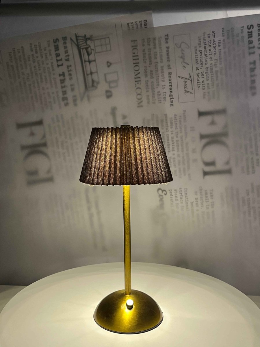 NOIR Pleated Brass Lam - Figi Home