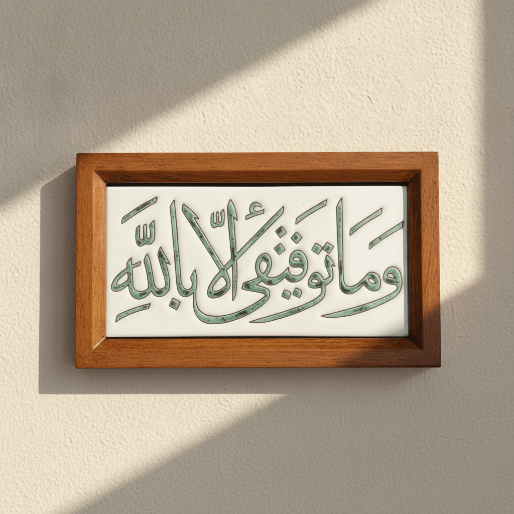 وَمَا تَوْفِيقِي إِلَّا بِاللَّهِ-Tile White - Figi Home