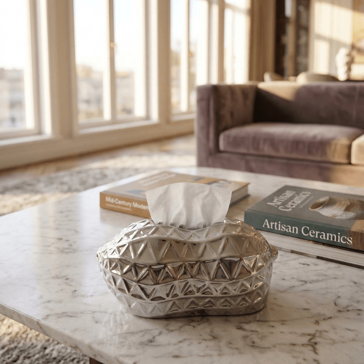 Peanut Ceramic Tissue Box - Figi Home