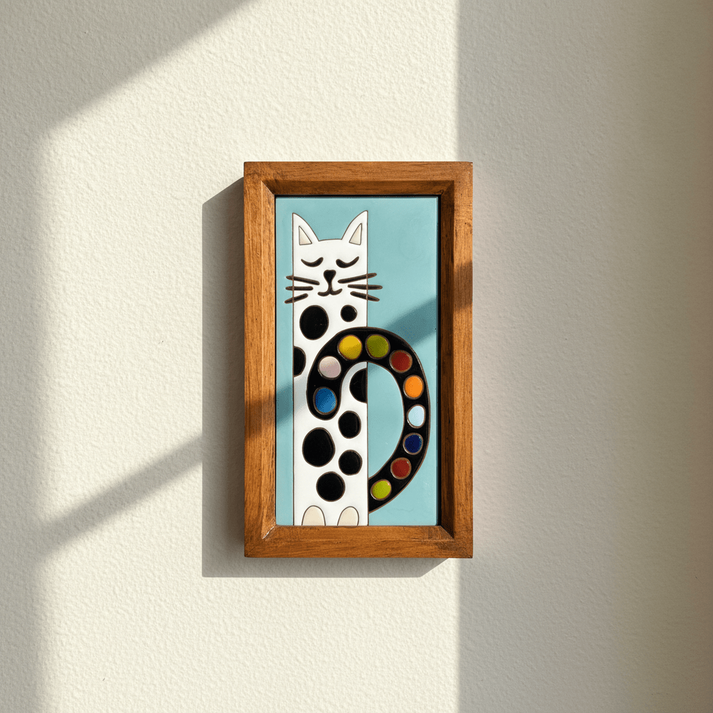 Polka Dot Cat Tile - Figi Home