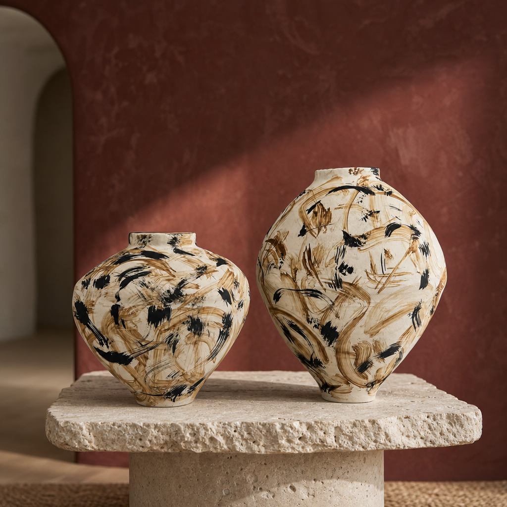 Sepia Swirl Vases
