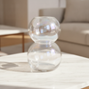 Iridescent Double-Sphere Glass Vase