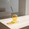 Amber Glass Incense Holder