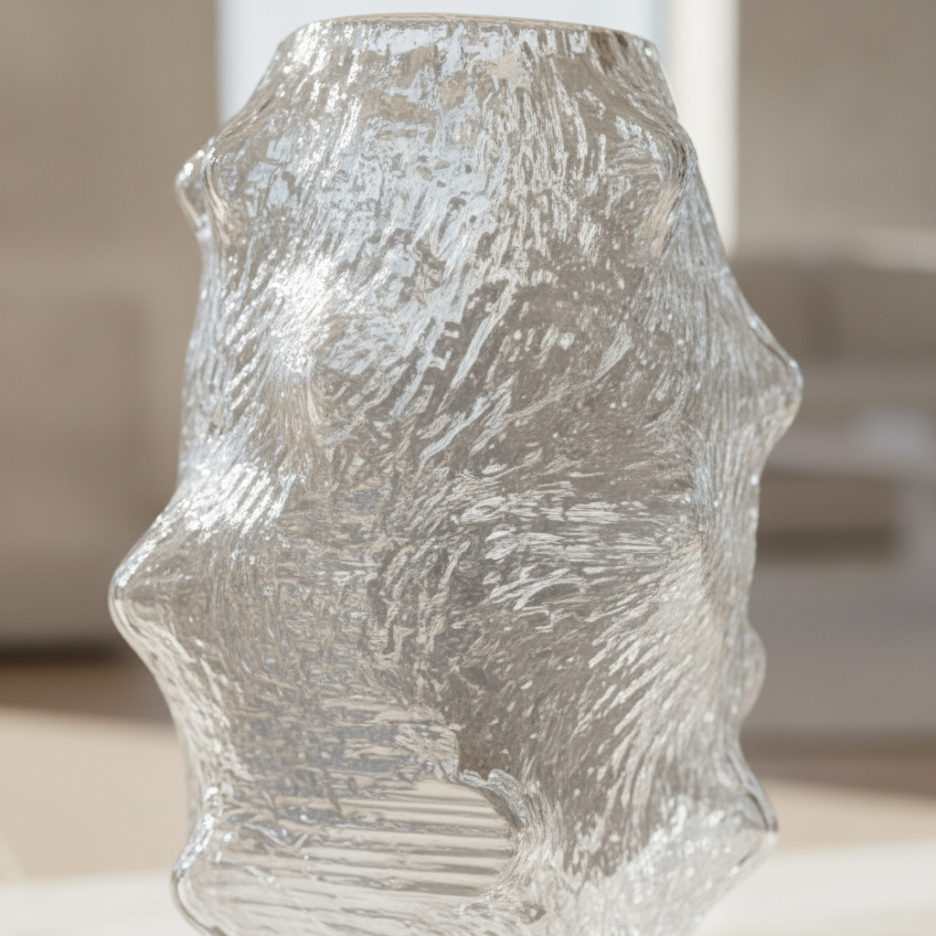Textured Clear Glass Vase