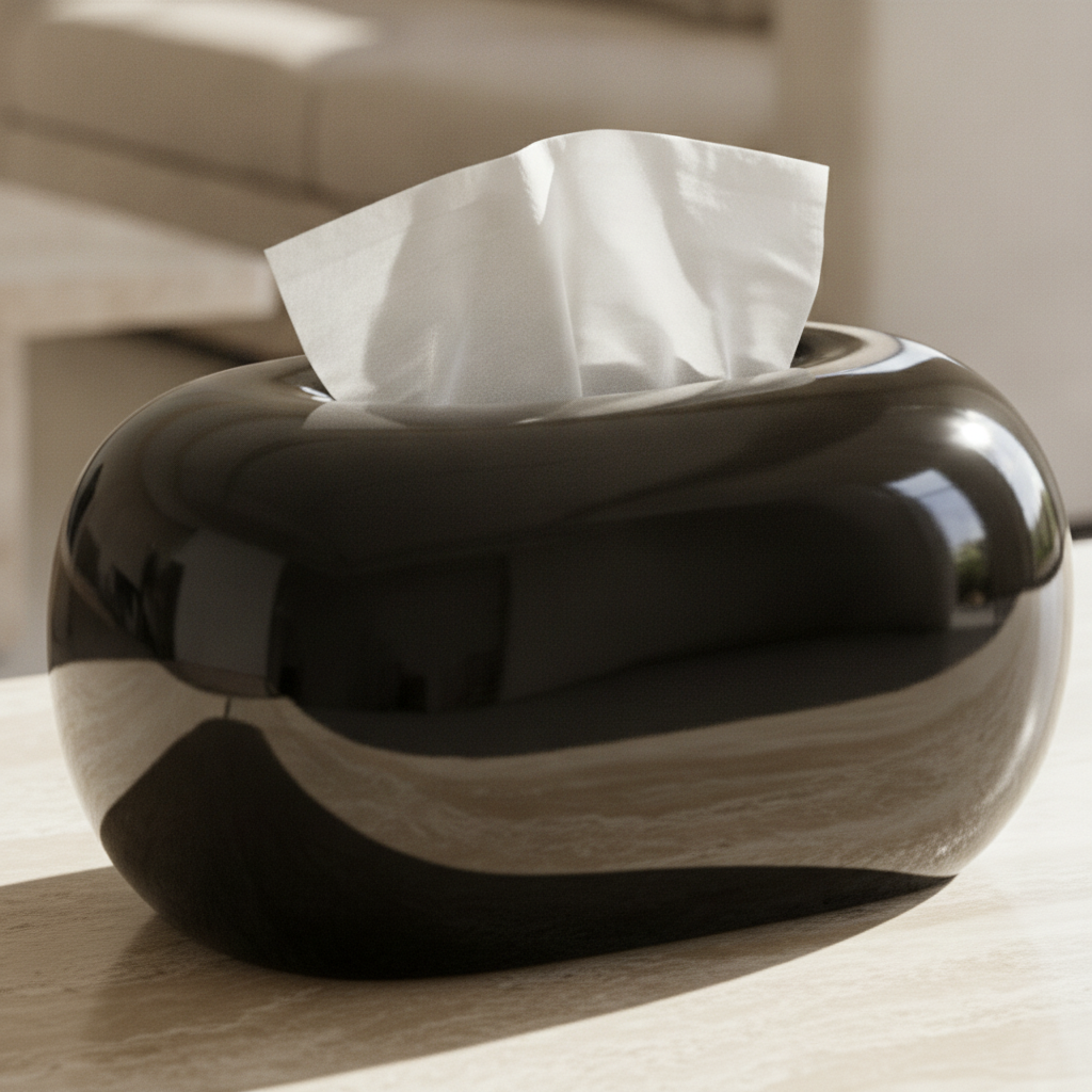 Glossy Oval Tissue Box