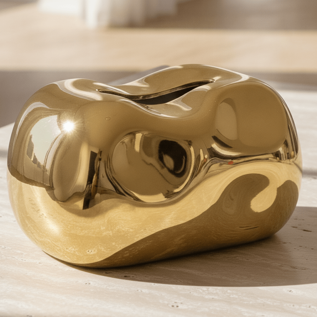 Reflective Organic Tissue Box Cover - Figi Home