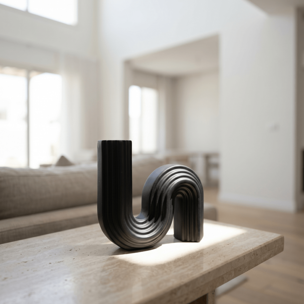 Ribbed S-Curve Sculpture - Figi Home