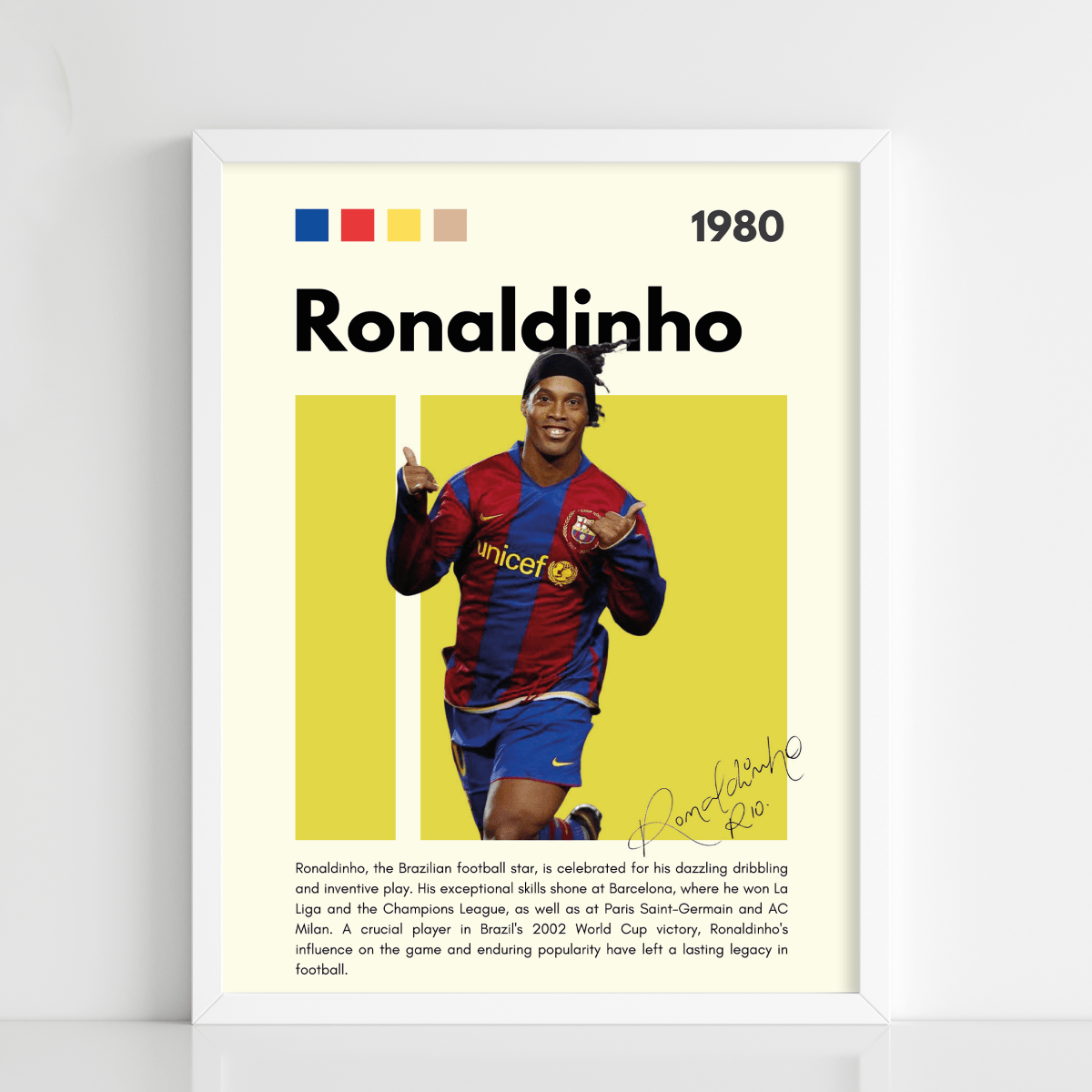 Ronaldinho Sports Poster Frame - Figi Home