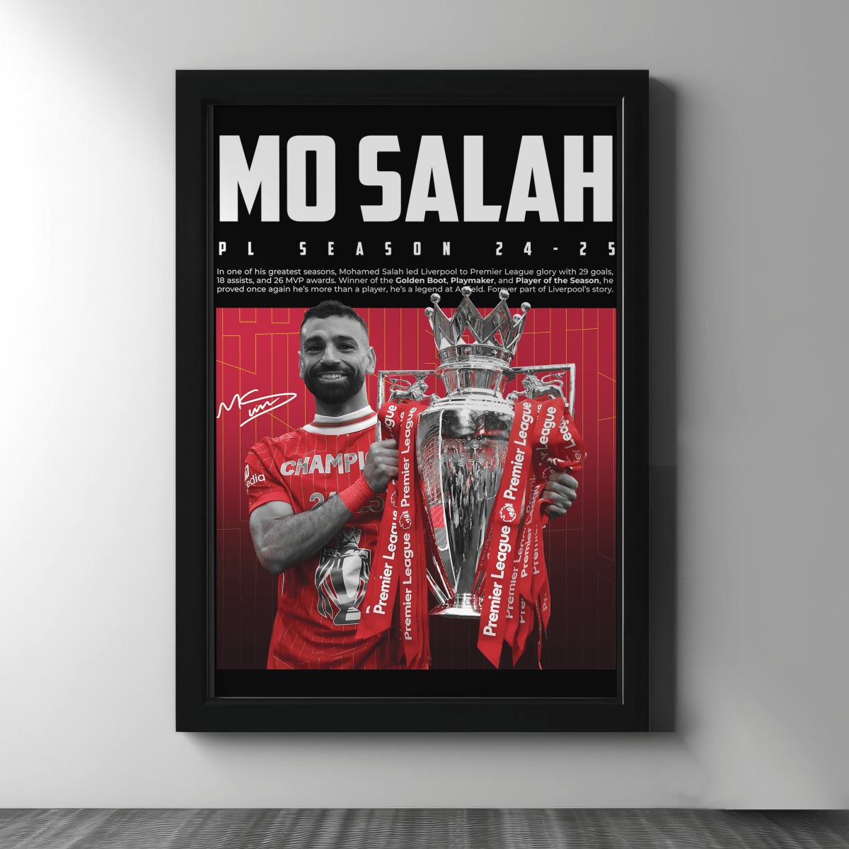 Salah — PL Champions 24/25 Poster Frame - Figi Home