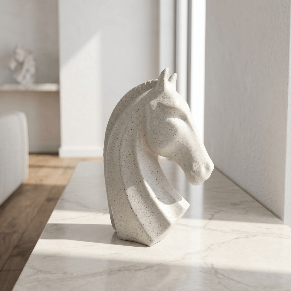 Speckled Horse Head Sculpture - Figi Home