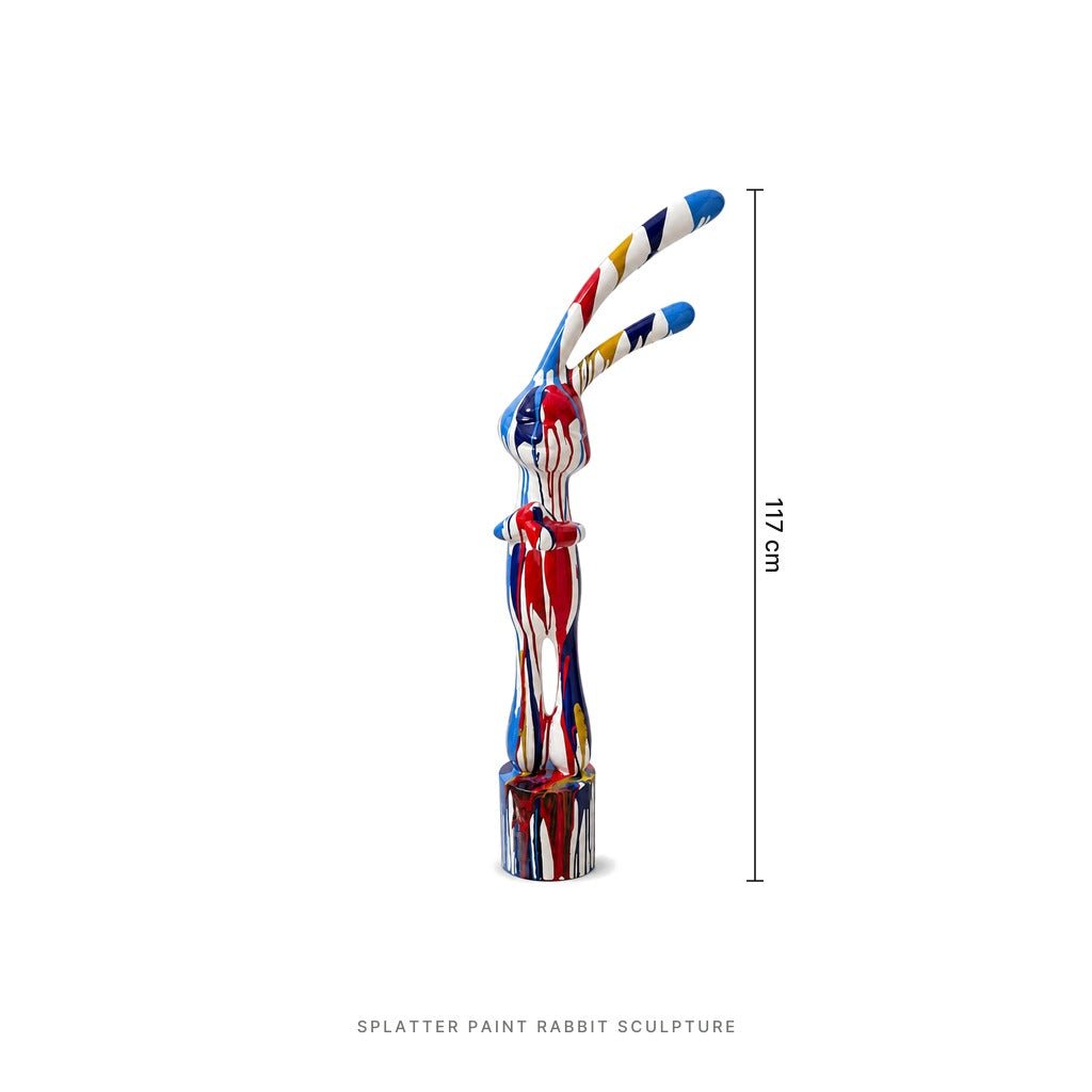 Splatter Paint Rabbit Sculpture - Figi Home