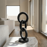 Stacked Chain Ring Sculpture - Figi Home