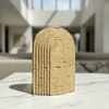 Travertine Closed Arch Sculpture - Figi Home