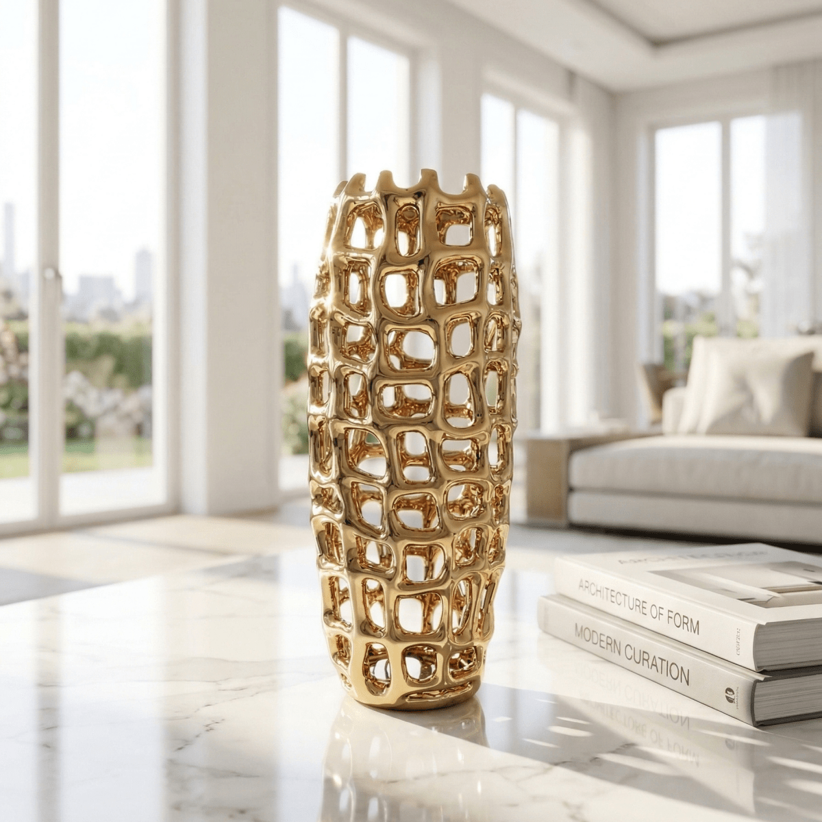 Voronoi Chrome Vase - Figi Home