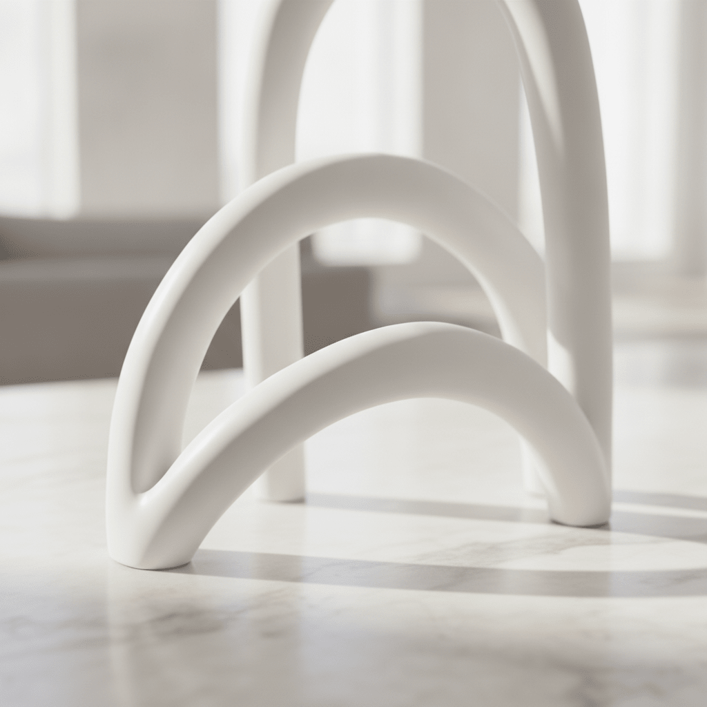 White Abstract Sculpture - Figi Home