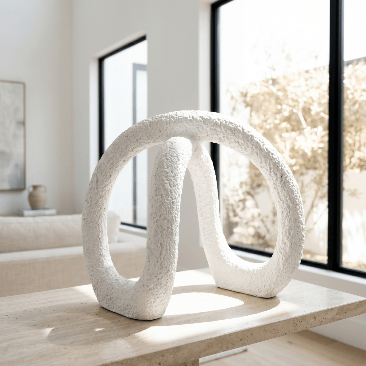White Double Arch Sculpture - Figi Home