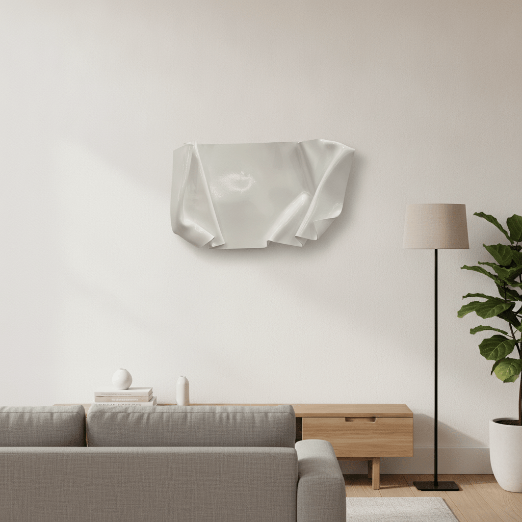 White Fabric Sculpture - Figi Home