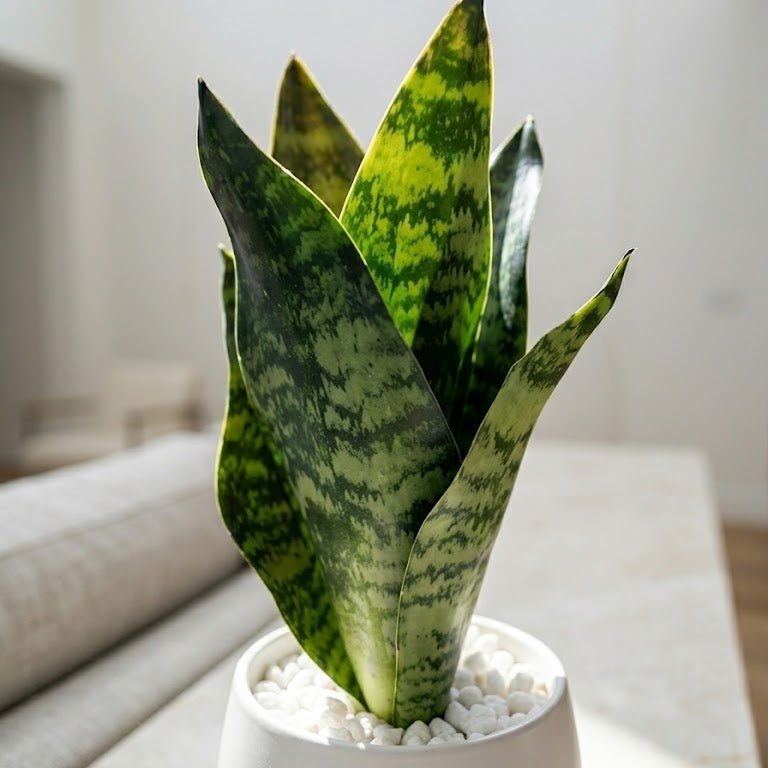 White Mini Snake Plant Pot - Figi Home