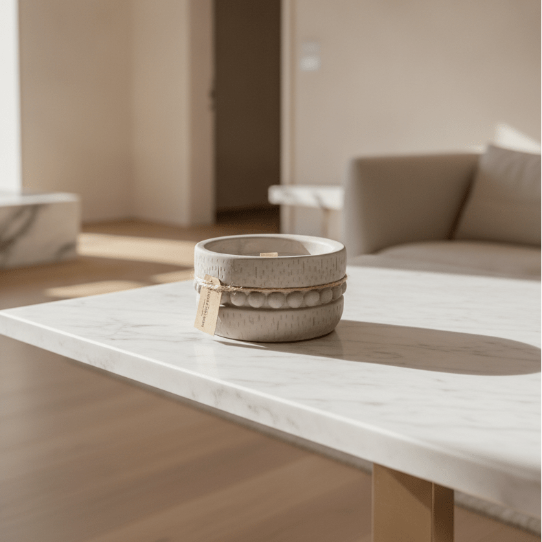 White Tea scented Concrete Candle - Figi Home