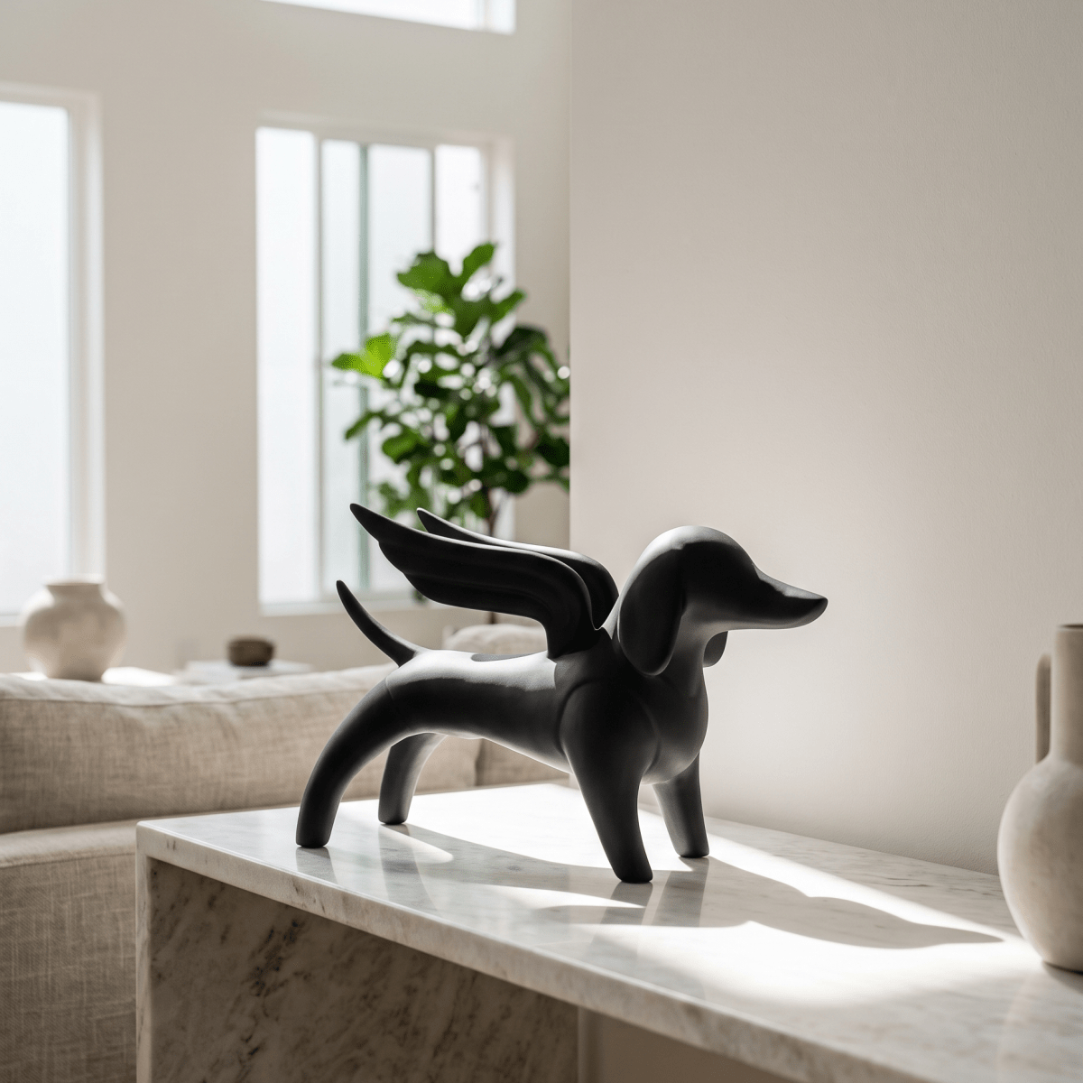 Winged Pup Sculpture - Figi Home