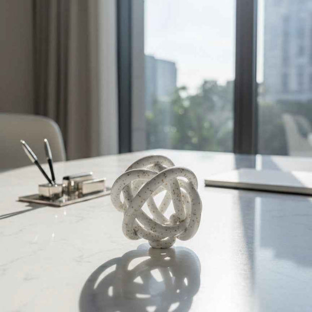 Twisted Glass Knot Sculpture