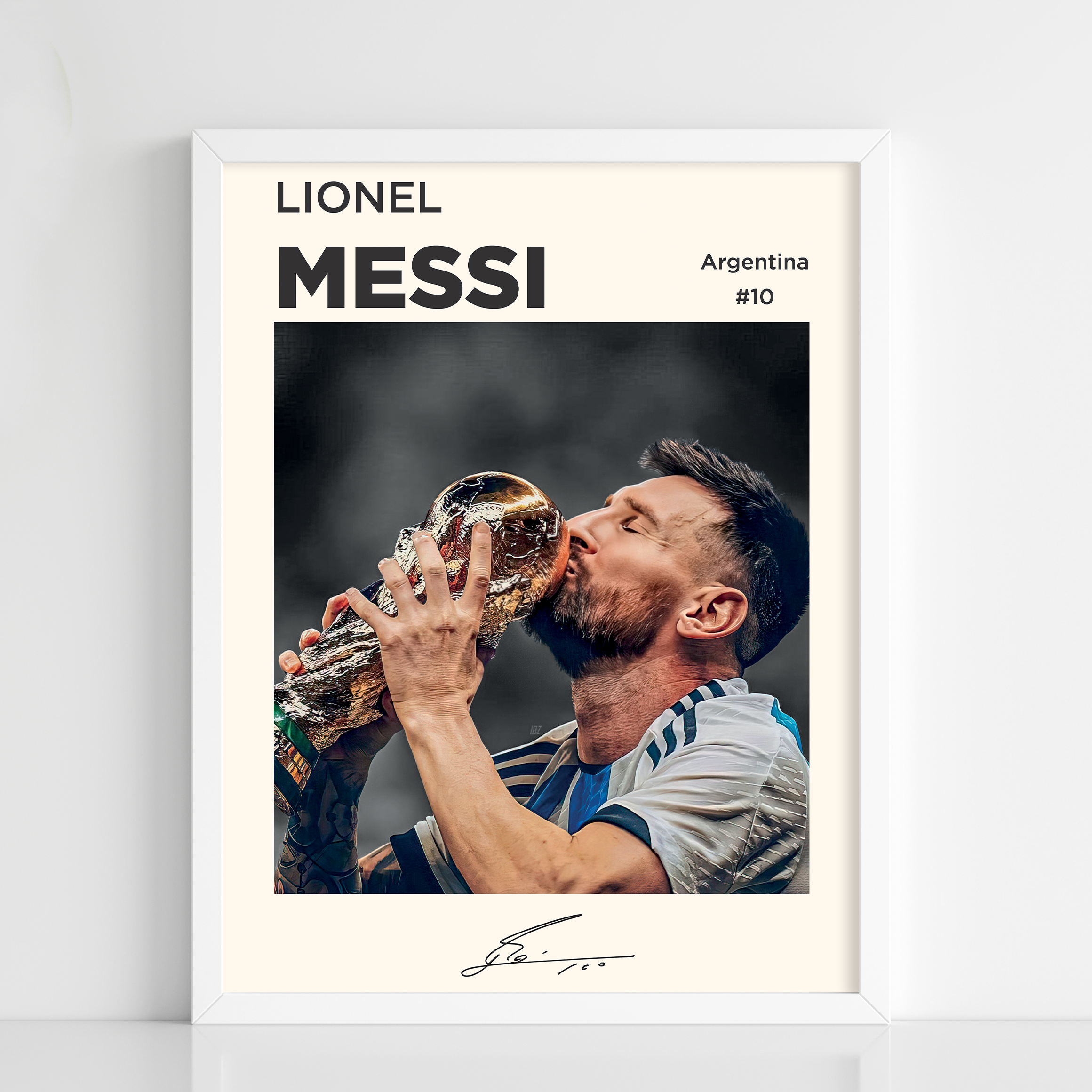 Lionel Messi — The Kiss Sports Poster Frame