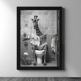 Giraffe Reading in the Bathroom - Figi Home