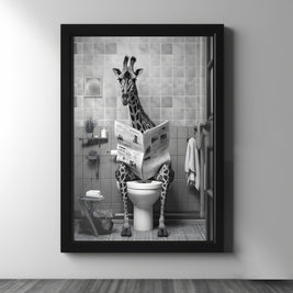 Giraffe Reading in the Bathroom - Figi Home
