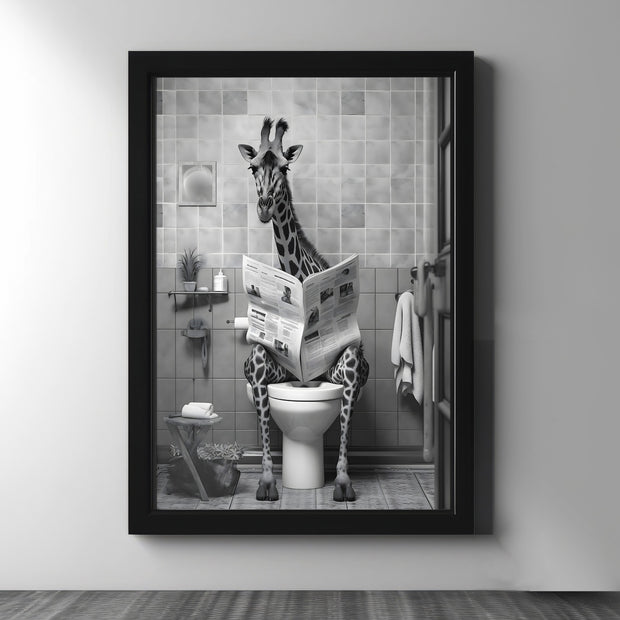 Giraffe Reading in the Bathroom - Figi Home