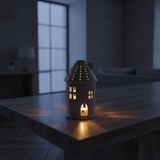 White Ceramic House Tealight Holder