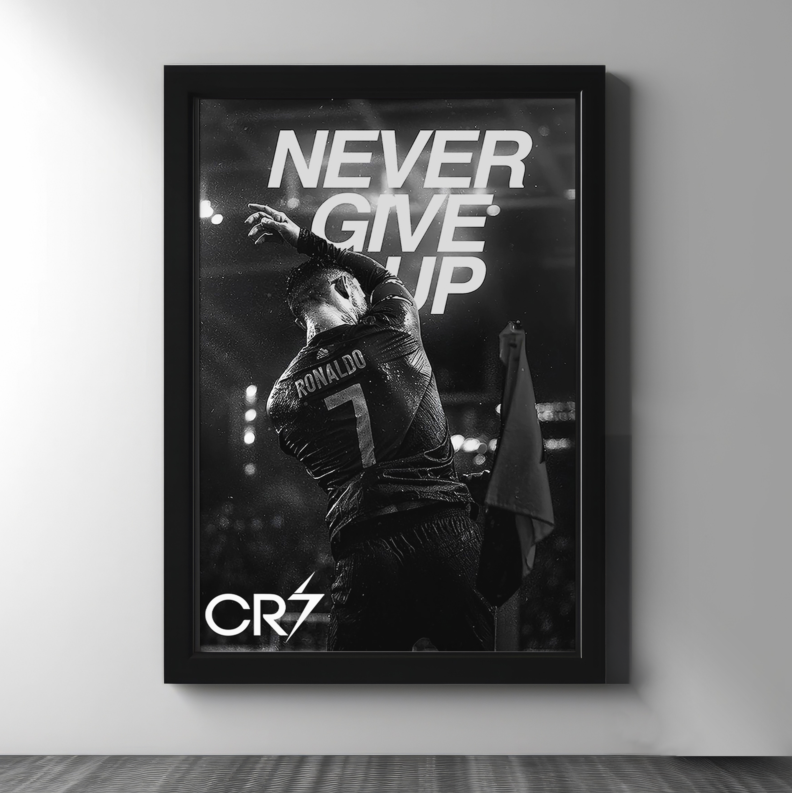 CR7 — Never Give Up Poster Frame