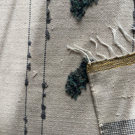 Grey & Teal Handwoven Kilim