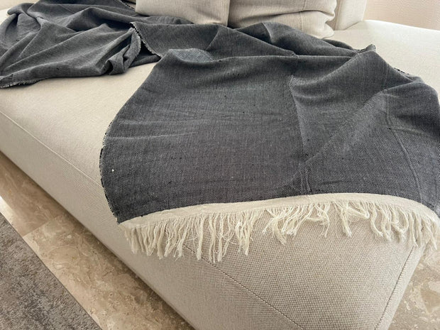 Charcoal linen couch cover
