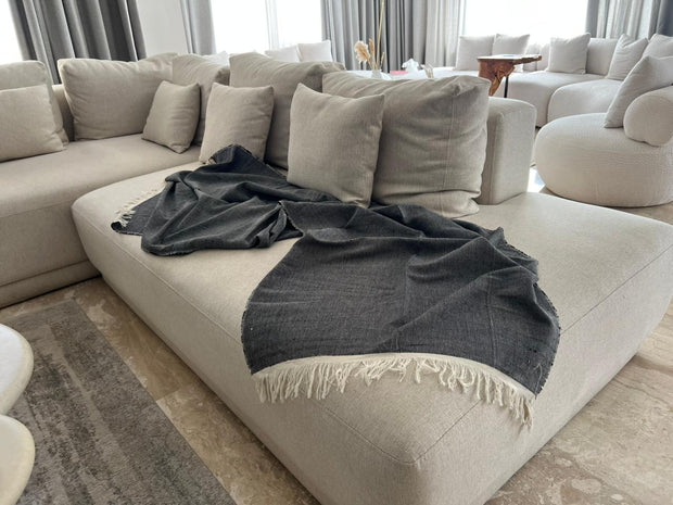 Charcoal linen couch cover