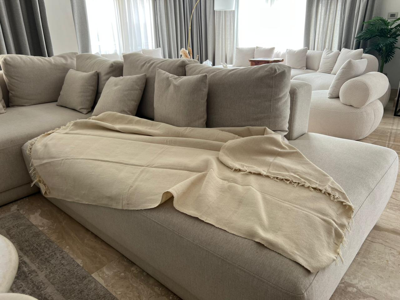 Creamy Linen couch cover