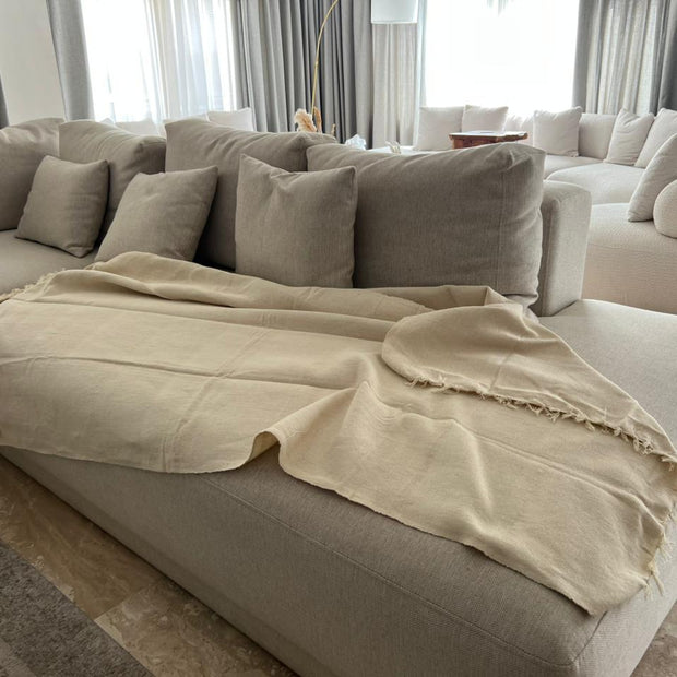 Creamy Linen couch cover
