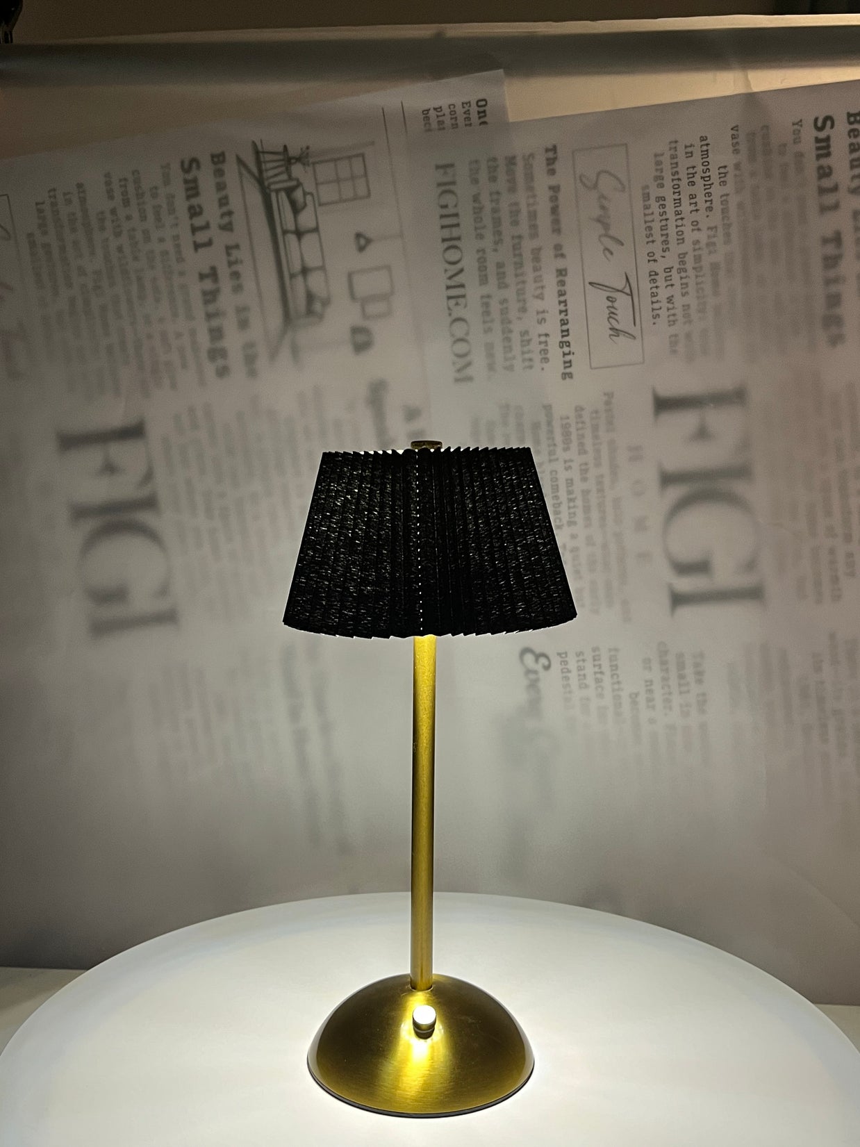 NOIR Pleated Brass Lam