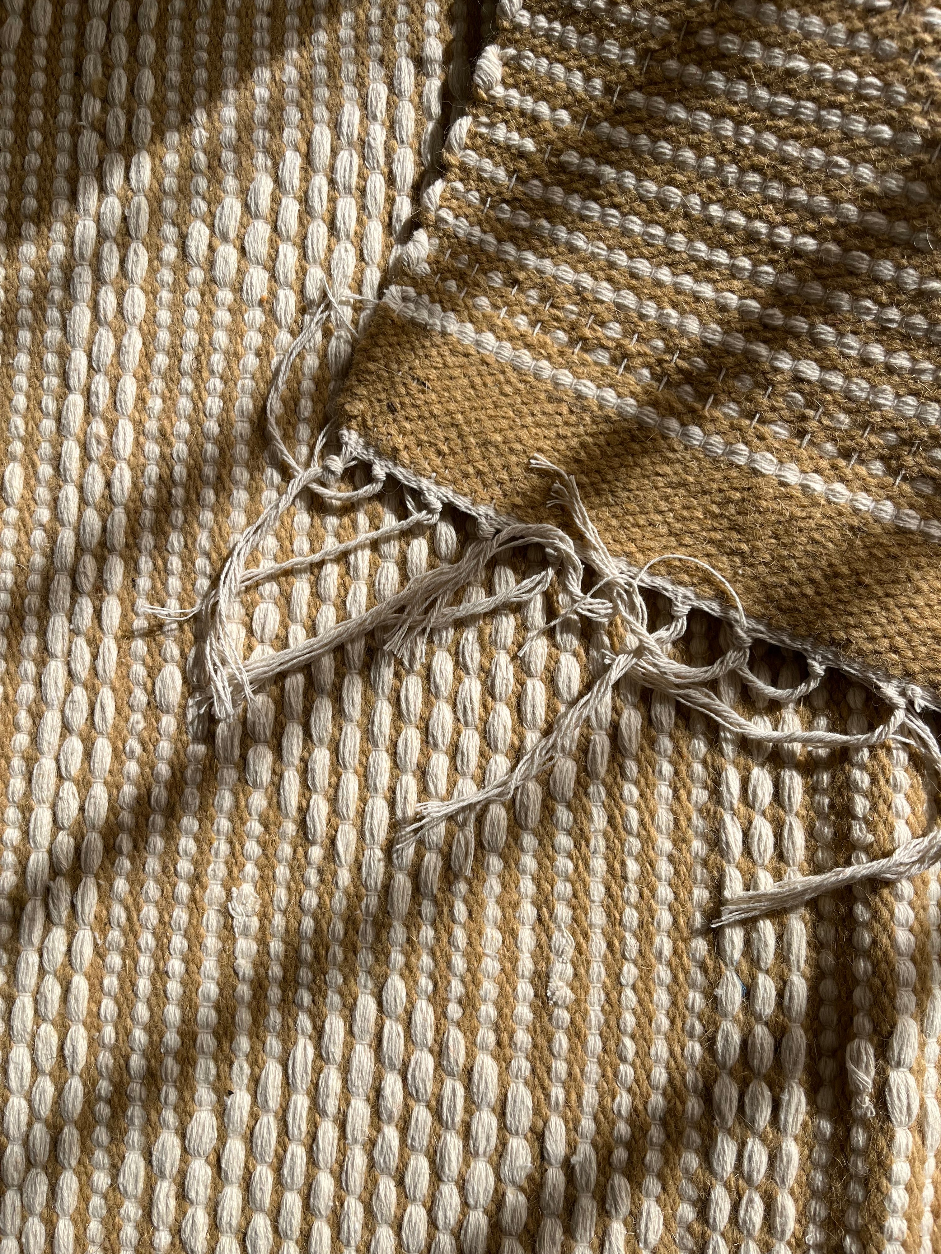 Kilim Cotton Runner – Mustard & Cream