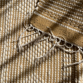 Kilim Cotton Runner – Mustard & Cream