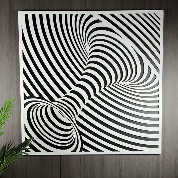 Abstract Geometric Wall Art Panel – Optical Flow Design - Figi Home