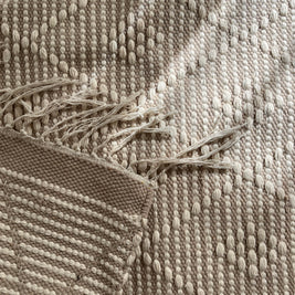 Beige Diamond Textured Kilim